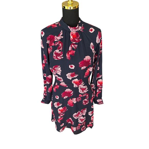 Banana Republic Women’s Floral Mock Neck Dress Size 6 - Picture 2 of 5
